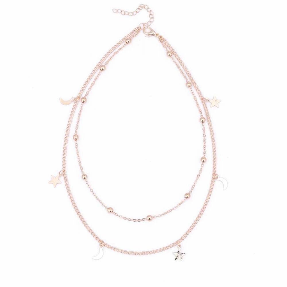 🌙Last One ! ✨Moon & Stars Layered Necklace - Picture 3 of 3